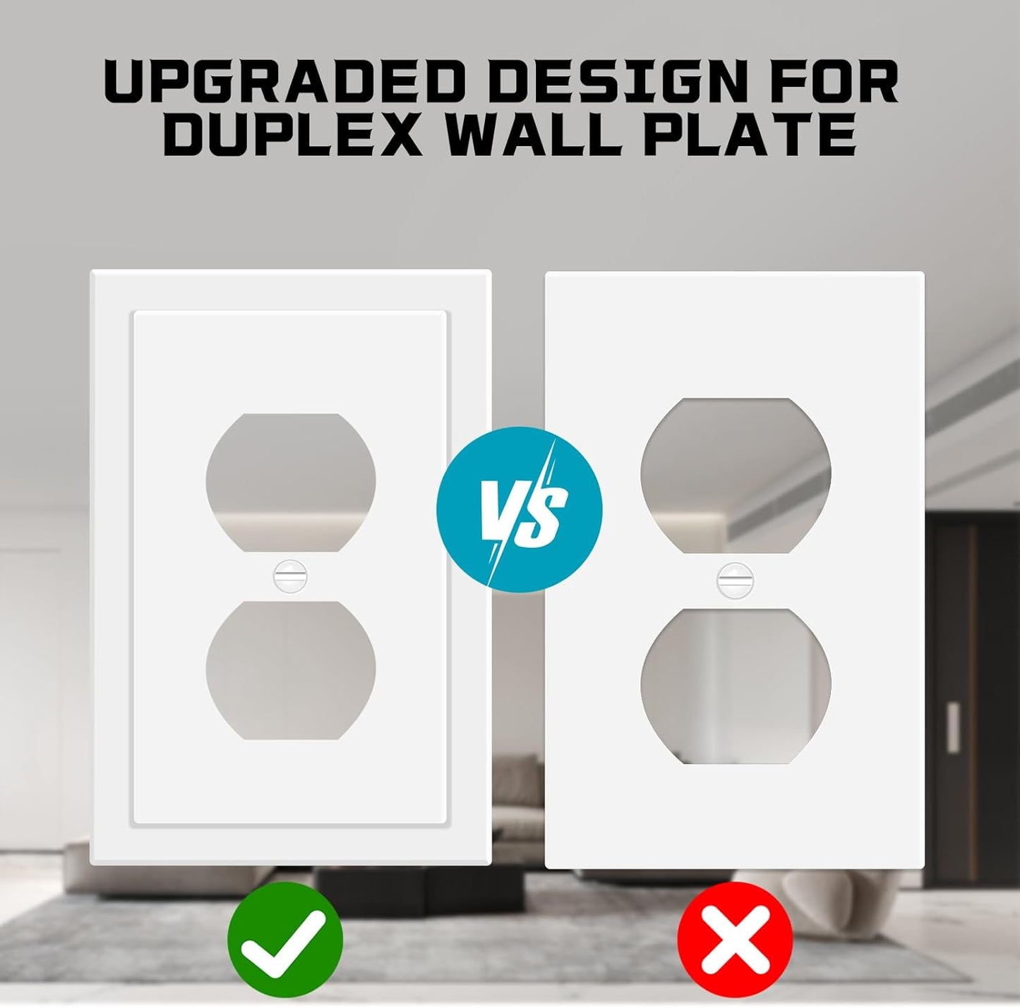 Outlet Covers Wall Plate Electrical Outlet Cover Plates Dual Receptacle Outlet Faceplate for Light Switches, Smart Switch, GFCI, Dimmers, Receptacle, USB Outlet (20 Pack, 1-Gang 4.88X3.18 Inch)