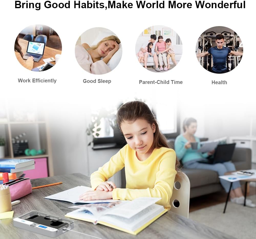 ySky Portable Phone Lock Box with Timer for iPhone and Android Phones, Self-Control Timed Phone Jail Locker to Help Kids,Students, Adults Focus Back, Unplug from Phones Boost Your Mental Wellness