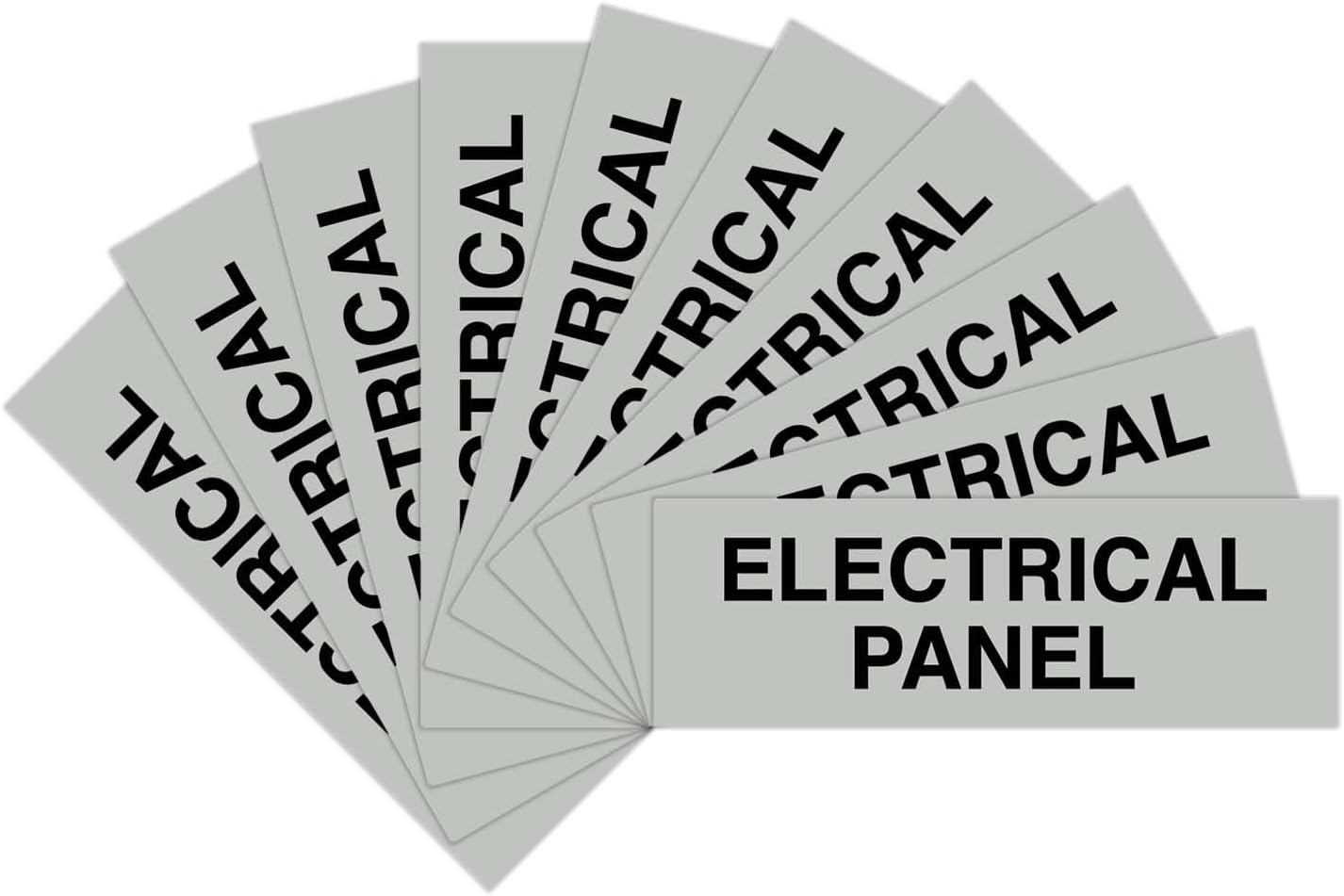 All Quality Basic Electrical Panel Sign - Fire Regulation Safety Compliance Sign - Lt Gray - Small (10 Pack)