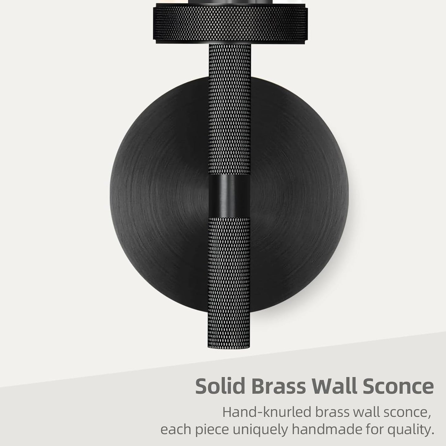 Modern Black Hardwired Wall Sconces, 21'' Knurled Bathroom Wall Sconce, Indoor Wall Sconce,Copper and Glass Vanity Light, for Living,Bedroom, Hallway, Staircases, Include Bulbs