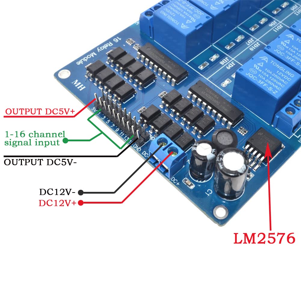 16 Channel 5V Relay Module with Optocoupler Low Level Trigger Expansion Board for Raspberry Pi Arduino