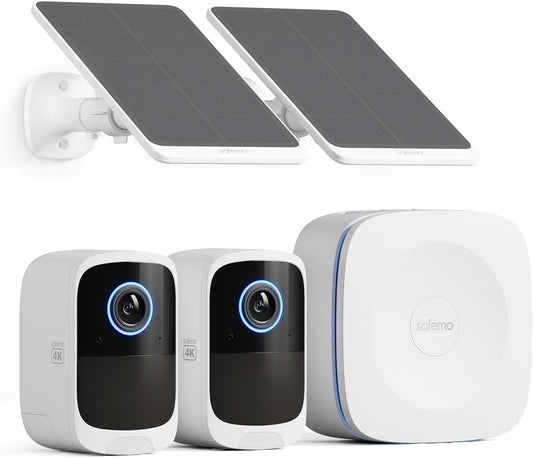 4K Security Cameras Wireless Outdoor/Indoor, Battery Cameras for Home Security, No Monthly Fees, 32G Local Storage, Advanced AI, 5W Solar Panels, Color Night Vision, 2-Way Audio, 2.4Ghz WiFi
