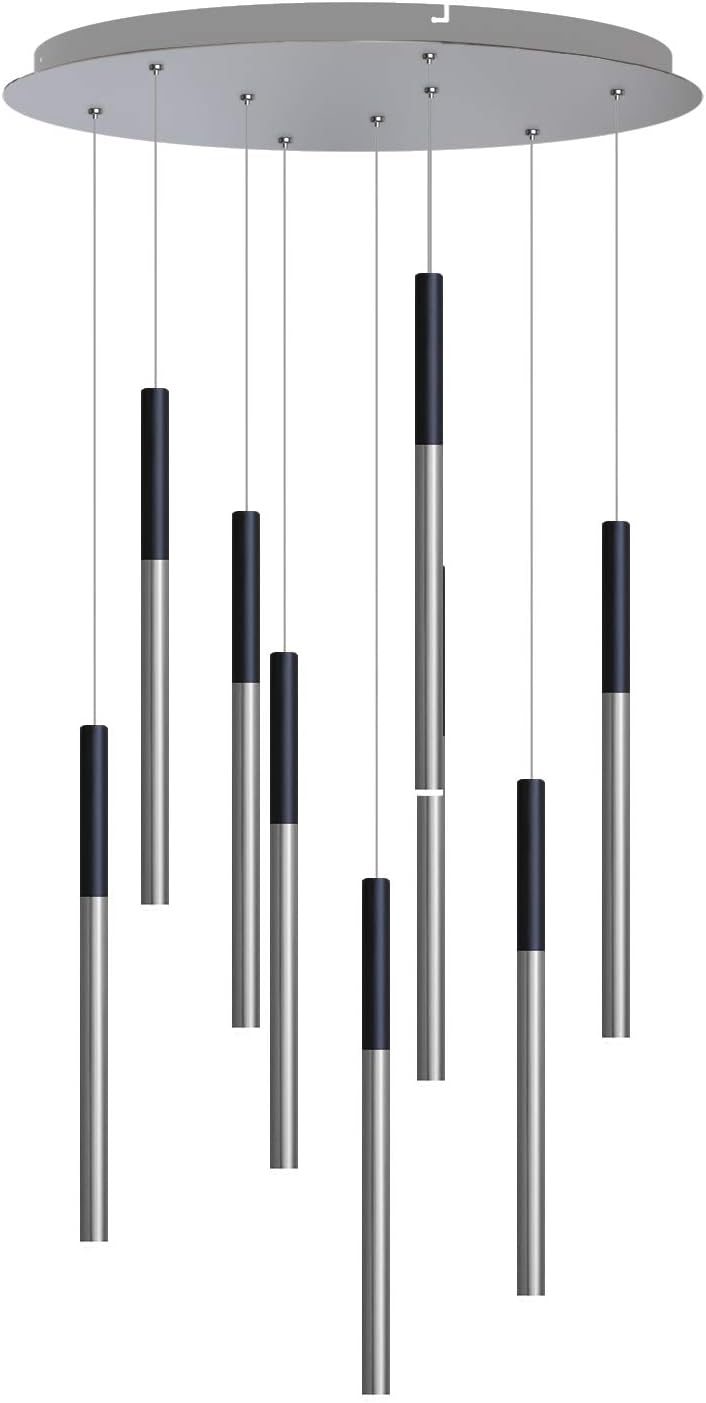 ALTAIR 9 Mini Pendant Lighting Black-Nickel - LED Hanging Light Fixture for Kitchen Island, Bar, Foyer - Cluster Pendants - Dimmable, Adjustable Wire, Lamp Bulb Included