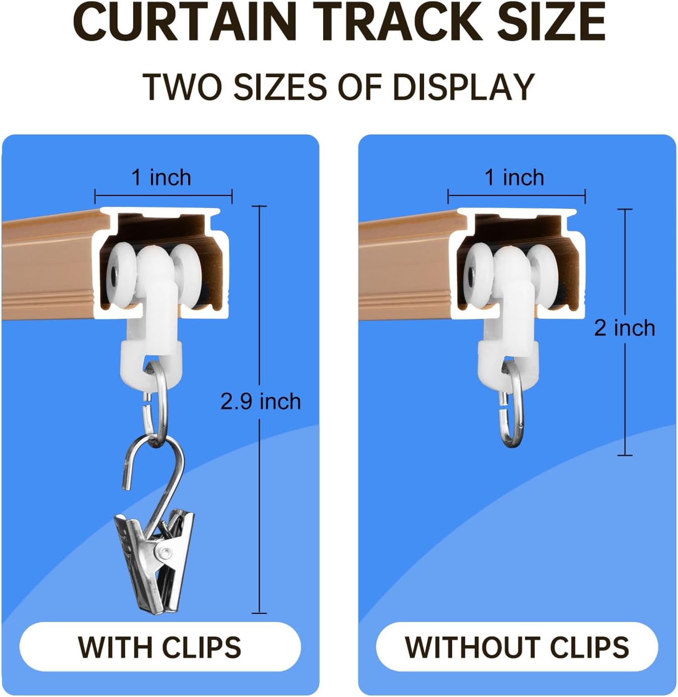 Ceiling Curtain Track Ceiling and Wall Mounted Heavy-Duty Curtains Rails Room Divider Curtains Shower RV Tracks Ceiling Sliding Curtain Rods With Clips, Gold 12ft.