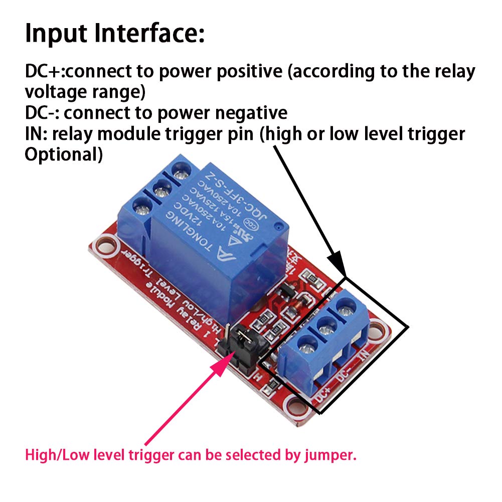 Relay Module with Optocoupler High/Low Level Trigger for Arduino (12, 12V Relay 1 Channel)