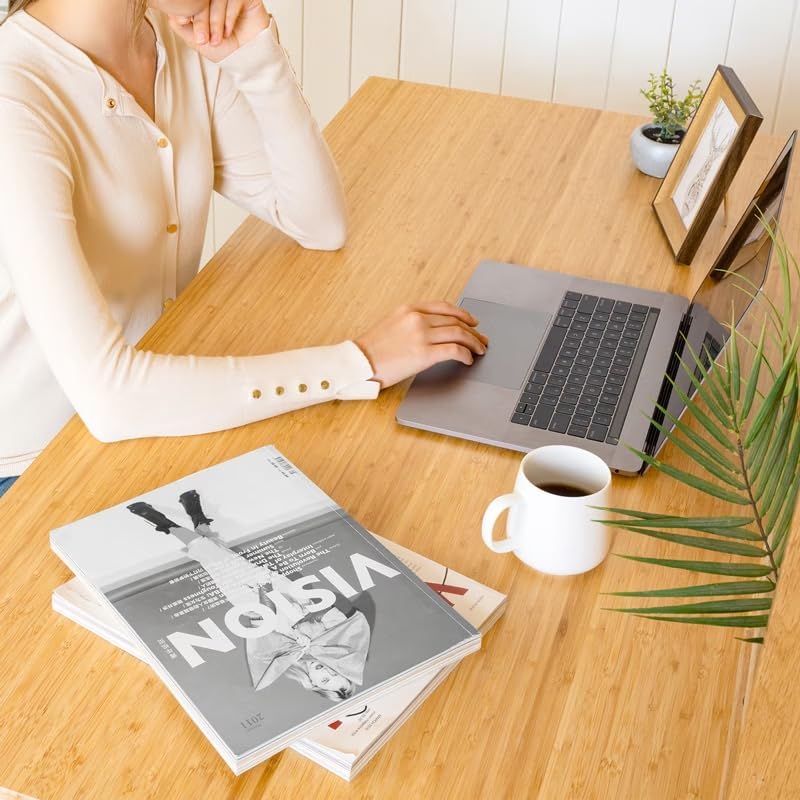 FLEXISPOT EN1 Bamboo Standing Desk, 48 x 24 Inches Whole-Piece Electric Height Adjustable Desk (White Frame + Bamboo Top, 2 Packages)