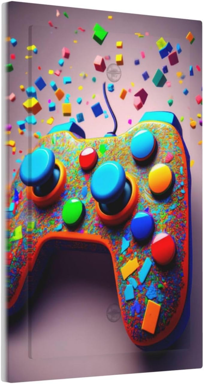 Game Controller No Device Single Blank Decorative Light Switch Covers Electrical Faceplate Switch Plates for Bathroom Kitchen Home