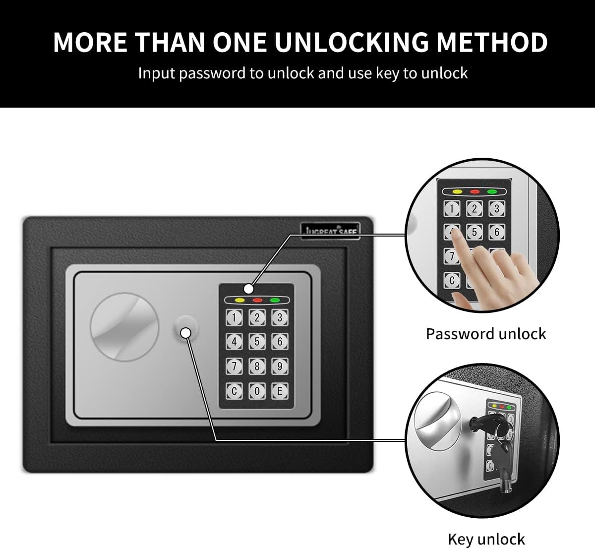 JUGREAT 25 Keys Cabinet with Sensor Light,Electronic Key Safe,Pin Code Keyless Storage Box for Keys,Secure Wall Mount Safe with 25 Key Tags