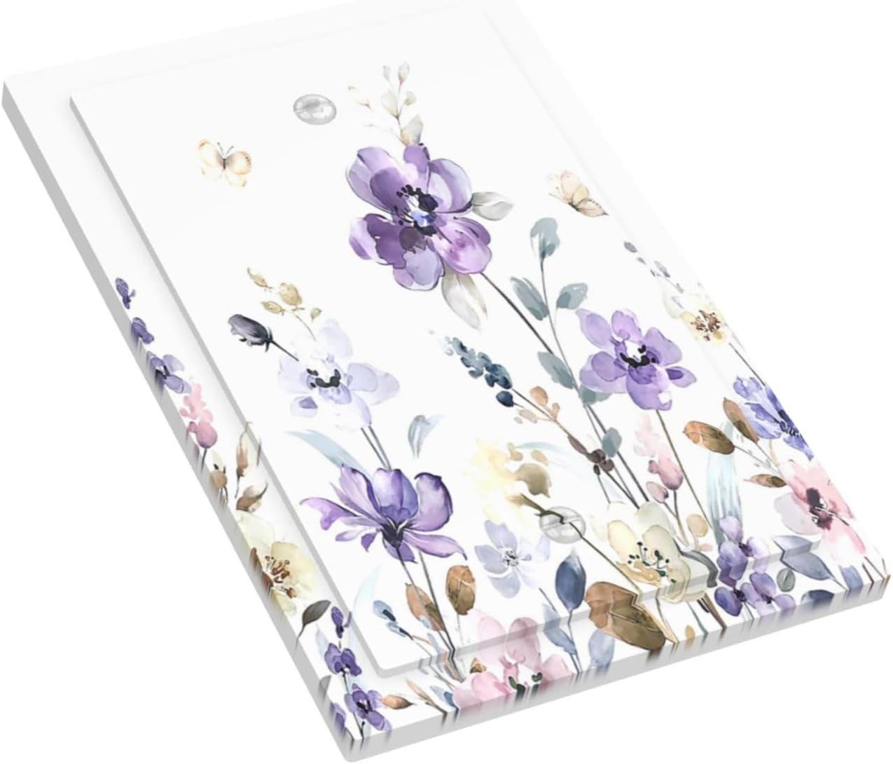 Light Switch Cover Plate Purple Floral Lilac Watercolor Flower Leaves Butterfly Wildflower 1 Gang No Device Blank Electrical Wall Plates Faceplate Decorative Switch Plate for Bedroom Home