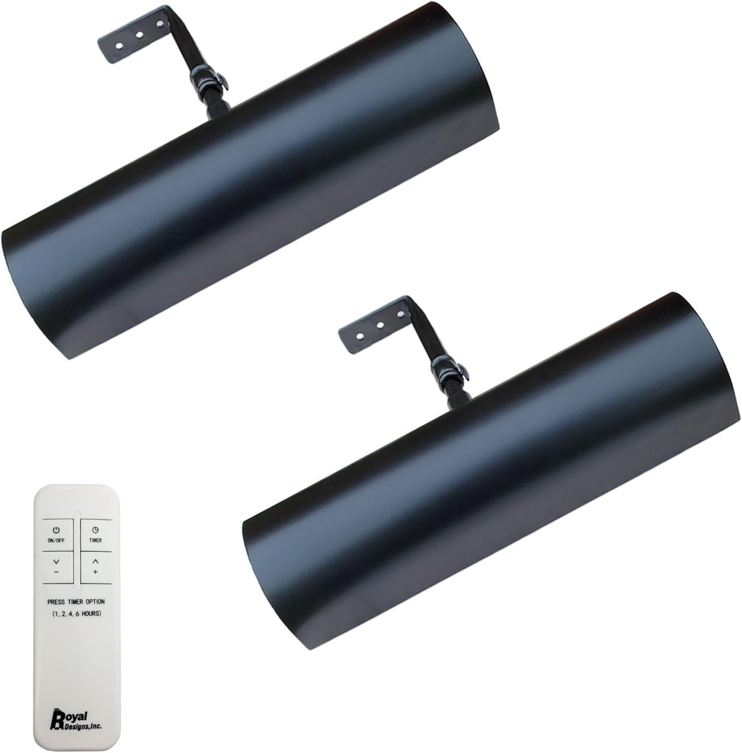 Royal Designs, Inc. Cordless Remote Control LED Picture Light, Dimmable with Timer Function, Black, 8.75 Inches, 2 Pack