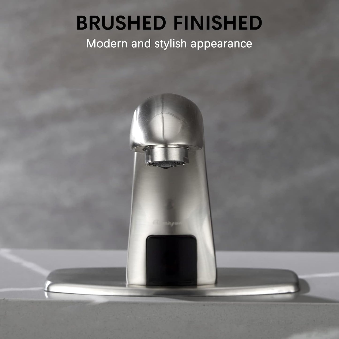 Charmingwater Touchless Bathroom Sink Faucet with Automatic Sensor, Motion Bathroom Faucet with Hole Cover Plate, Brushed Nickel