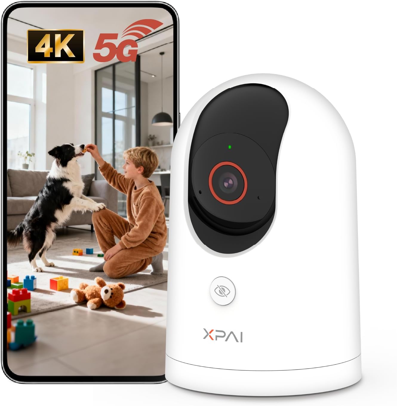 4K Security Camera,Industry's First with Built-in Storage No Monthly Fees,Indoor Camera Wireless,Baby/Pet/Dog Camera with Phone APP,360° Pan-Tilt Wireless Indoor Cam,Cry Detection,2-Way Audio