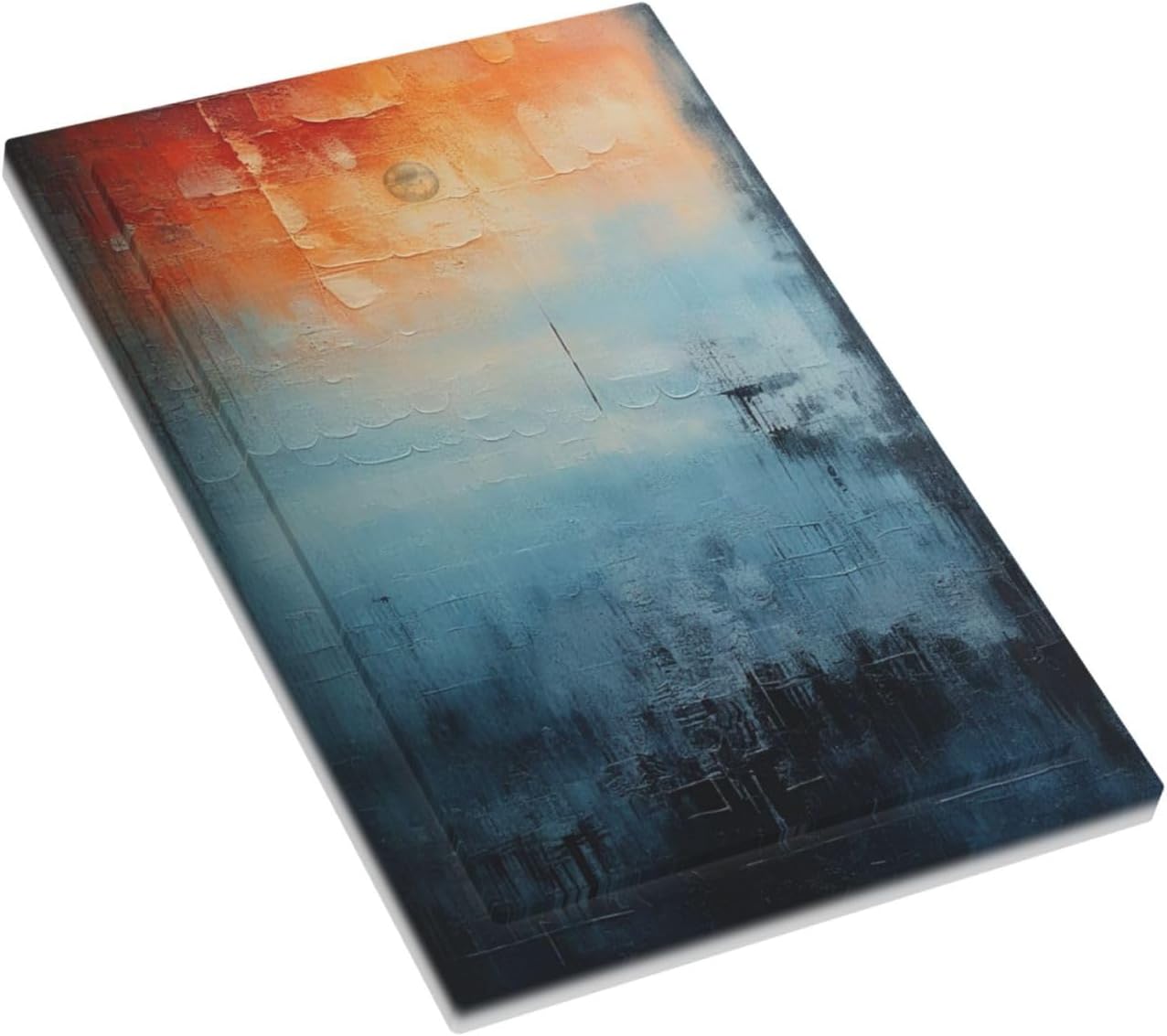 Blue Orange Abstract Modern Minimalist Oil Painting 1-Gang No Device Blank Wallplate Electrical Light Switch Covers Decorative Receptacle Face Plate Cover for Bathroom 5 X 3 IN