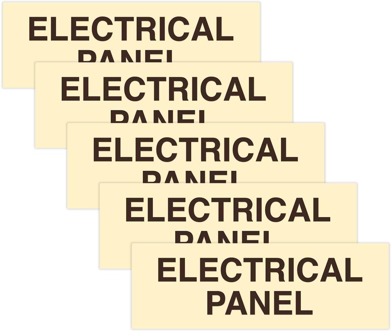All Quality Basic Electrical Panel Sign - Fire Regulation Safety Compliance Sign - Ivory/Dark Brown - Medium (5 Pack)