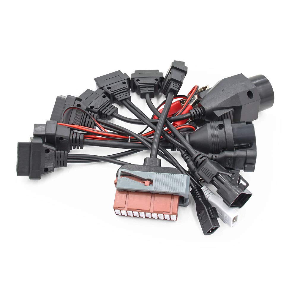 Outzone 8PCS Automotive Diagnostic Cable Set, OBD2 Scanner Adapter for BMW 20PIN, Benz 38PIN, Audi, OPEL, Fiat | Replacement for Autel, Launch, Foxwell Scan Tools | Professional Car Diagnostic Kits