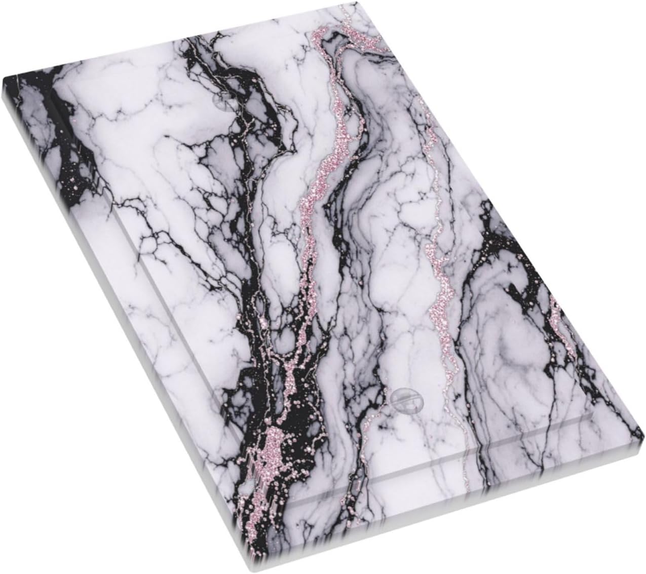 Light Switch Cover Plate White Marble Pattern Black Lines Pink Lines 1 Gang No Device Blank Electrical Wall Plates Faceplate Decorative Switch Plate for living Room Office Decor