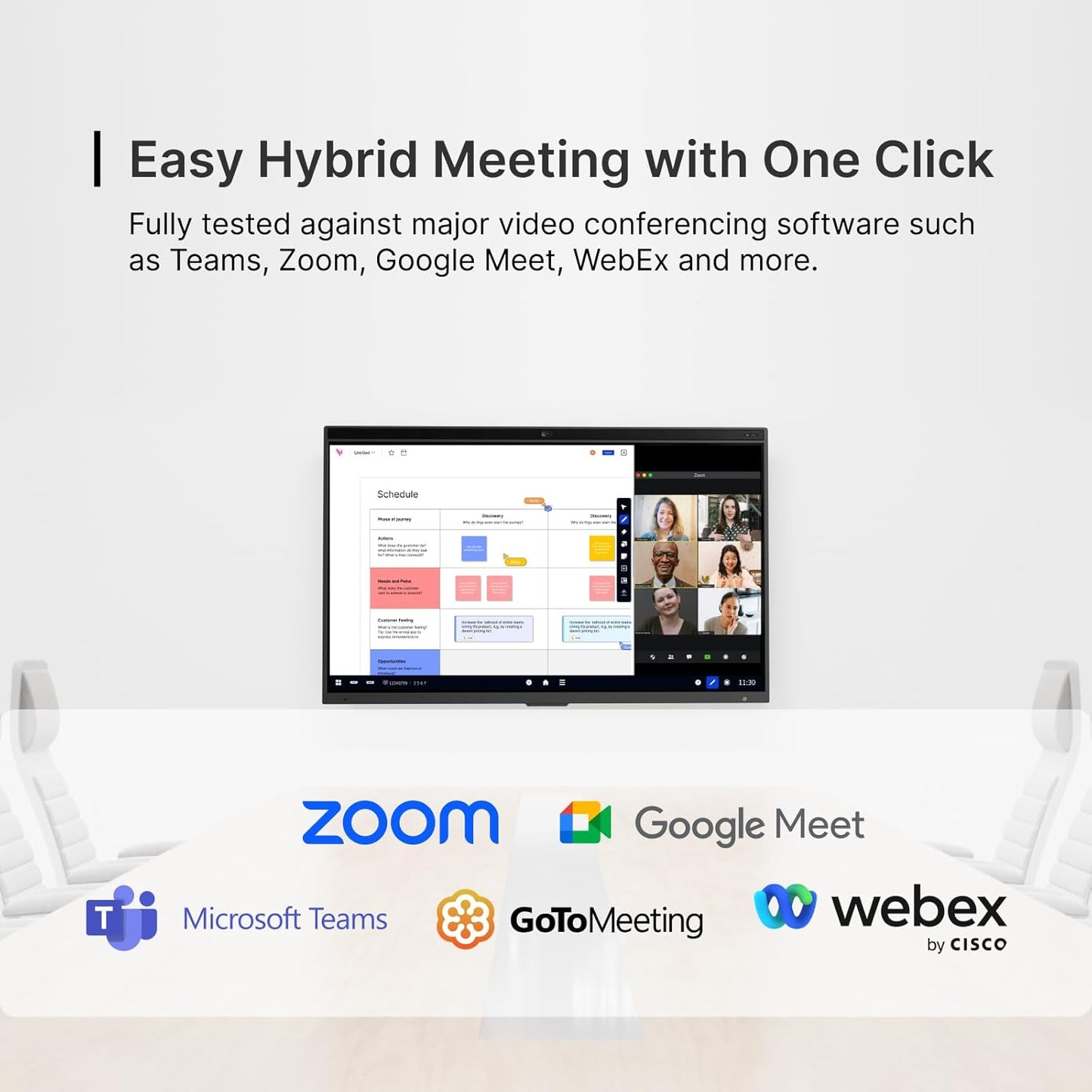 NearHub 75'' Interactive Smart Whiteboard,AI -Powered 4K Camera,MEMS 24-mic Array with Noise Reduction,All-in-One Whiteboard for Hybrid Collaboration with AndriodOS & Open App Ecosystem (Board+Stand)