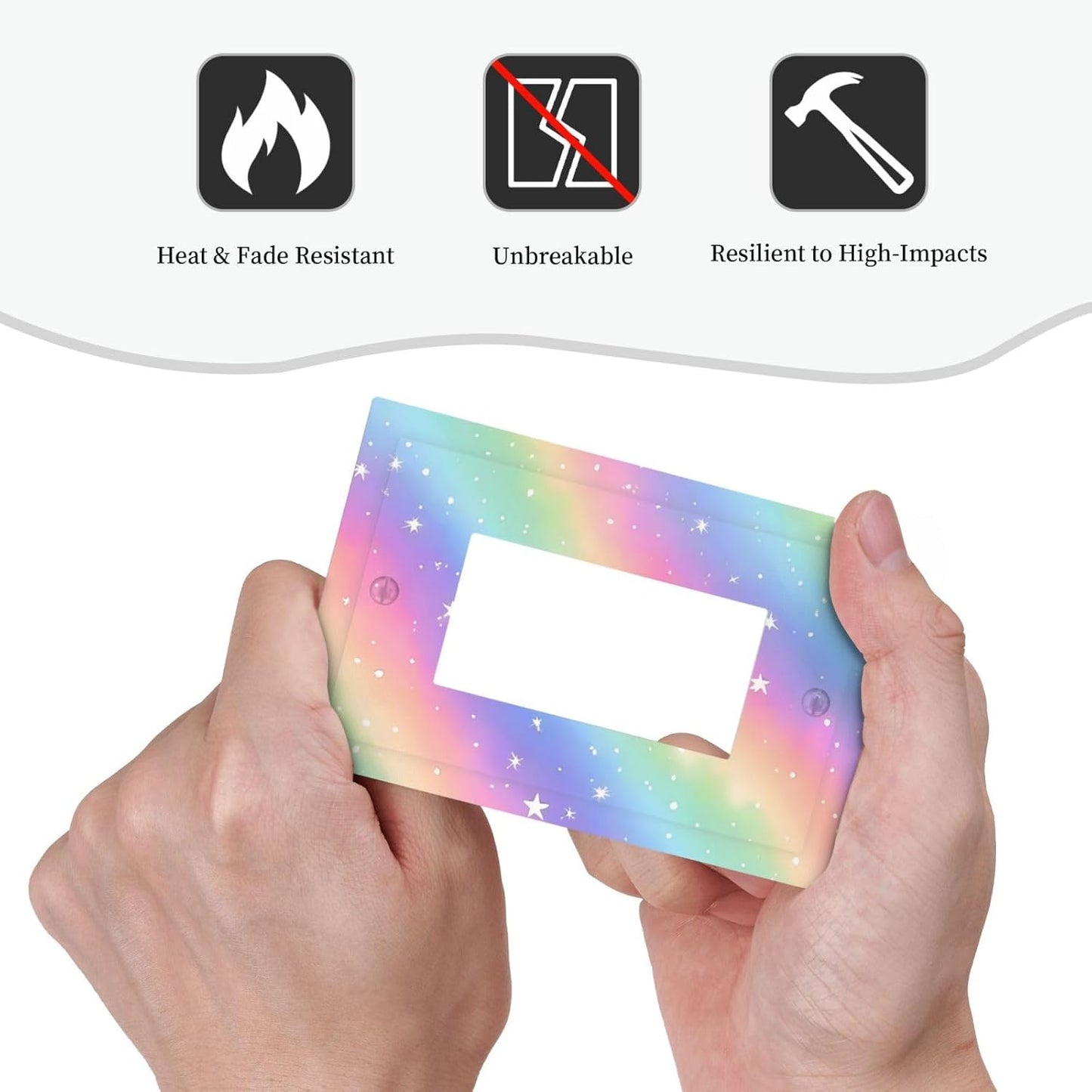 Decorative Outlet Covers Pink Blue Purple Iridescent Rainbow 1 Gang Rocker Light Switch Cover Plate Single Wall Plates for Electrical Outlets Switch Plate Covers Faceplate for Home Decor