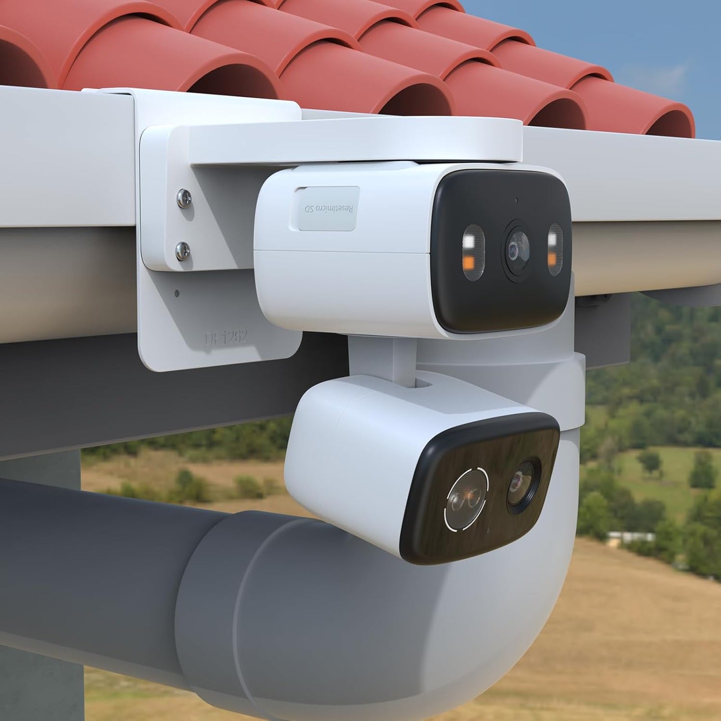 HOLACA Gutter Mount Compatible with Tapo 2K 3MP Indoor/Outdoor Dual Lens Pan/Tilt Security Camera, TP-Link Tapo C246D/C236/C216/C217/C113/C420/C400/C400 Kit/C460 Security Camera