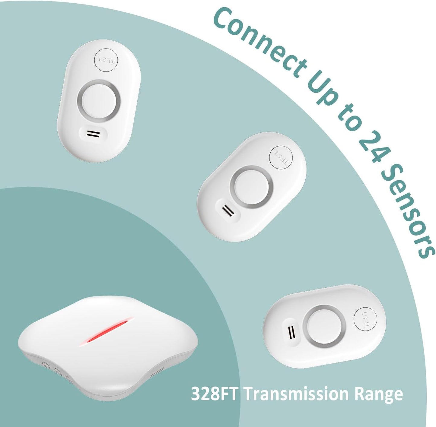 WiFi Water Leak Detector for Home with App Notification, 1 Gateway+10 Sensor, 120dB Flood/Drip Alarm for Basement/Kitchen/Bathroom/Toilet/Laundry Room, Under Sink/Drain/Pipe Leakage, W13+WD61x10-White