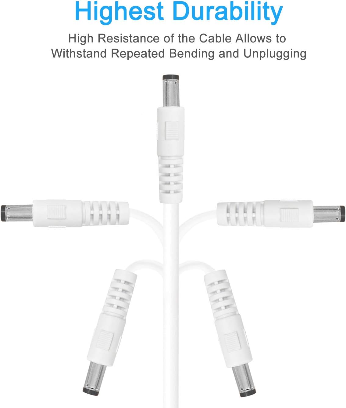 2-Pack 13ft DC Power Extension Cable,5.5mm x 2.1mm Extension Cord,12v Extension Cord for Security Camera CCTV IP,Router,LED Strip,5V 9V 24V 12 Volt Male to Female Plug Supply Adapter Power Cord
