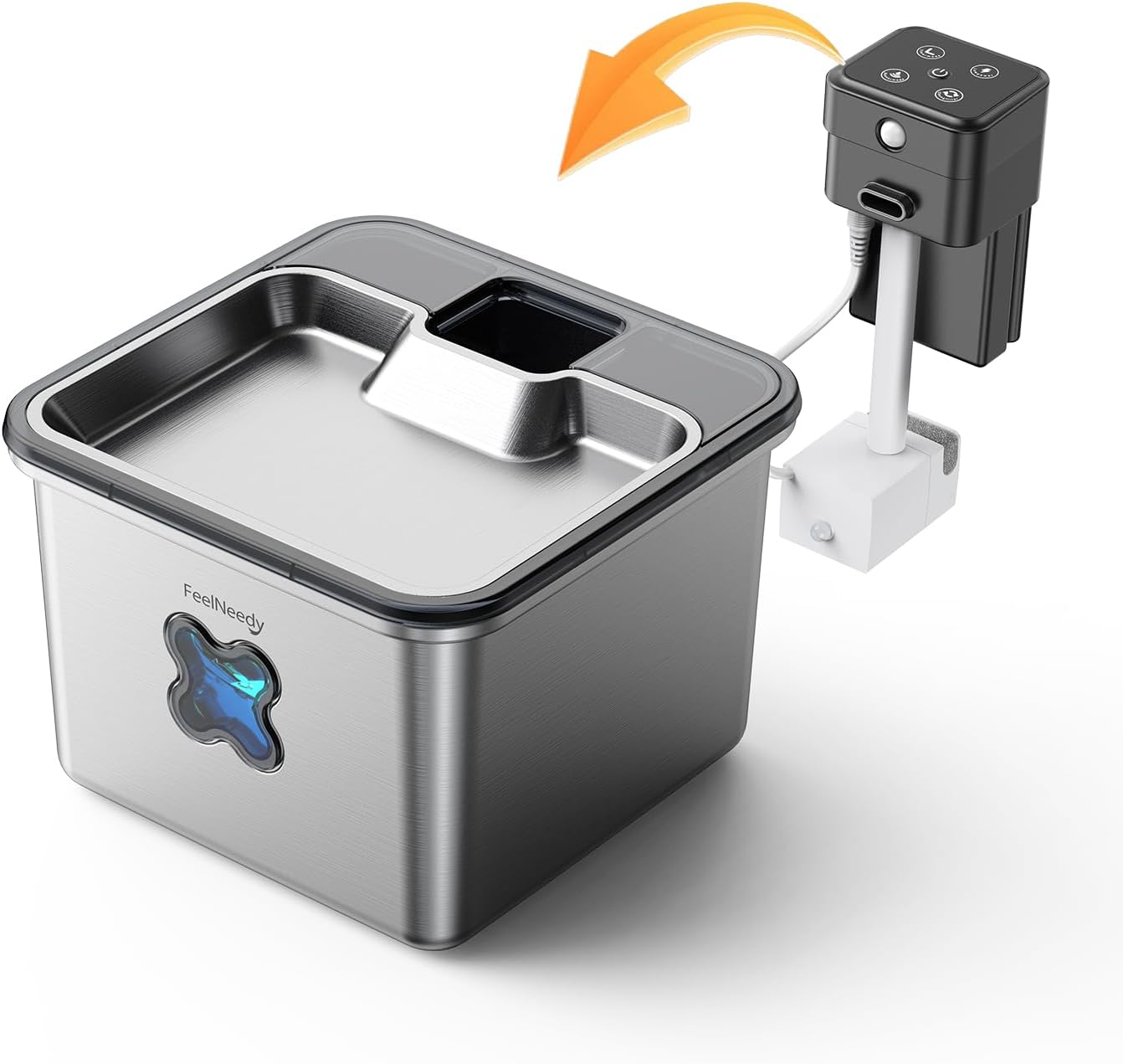Replacement Controller Water Pump Compatible for Wireless & Battery Operated 3.2L/108oz Cat Water Fountain for [FN-W17S]