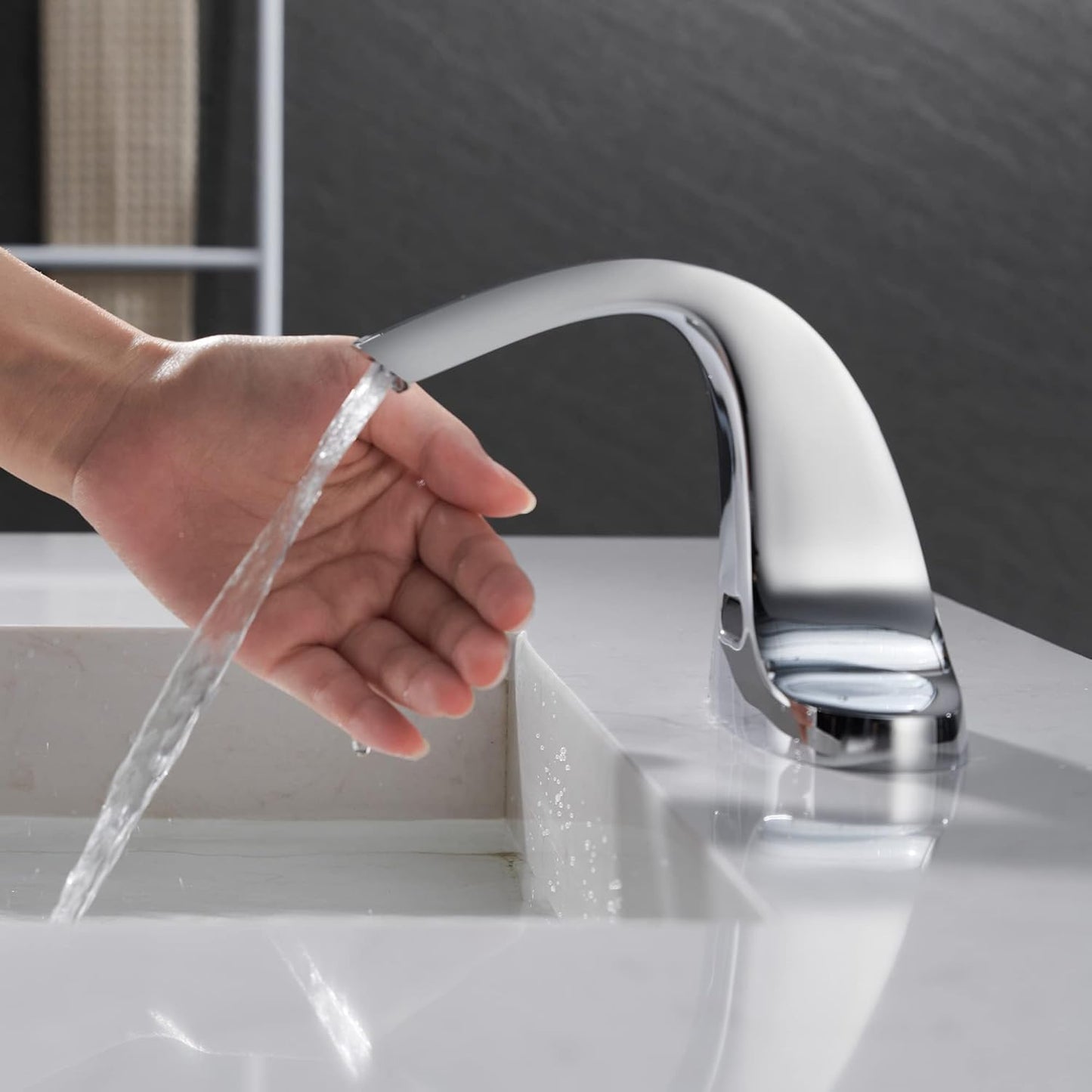 Touchless Bathroom Sink Faucet, Automatic Sensor Faucet for 3 Hole,Touchless Chrome Faucet for Bathroom Sink