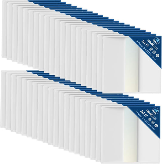 40 Pack 2x2 LED Troffer Light,20/W/25W/30W/35W/40W & 3000K/3500K/4000K/5000K Selectable,5200lm 0-10V Dimmable,ETL DLC Listed,100-277V,for Office & Warehouse