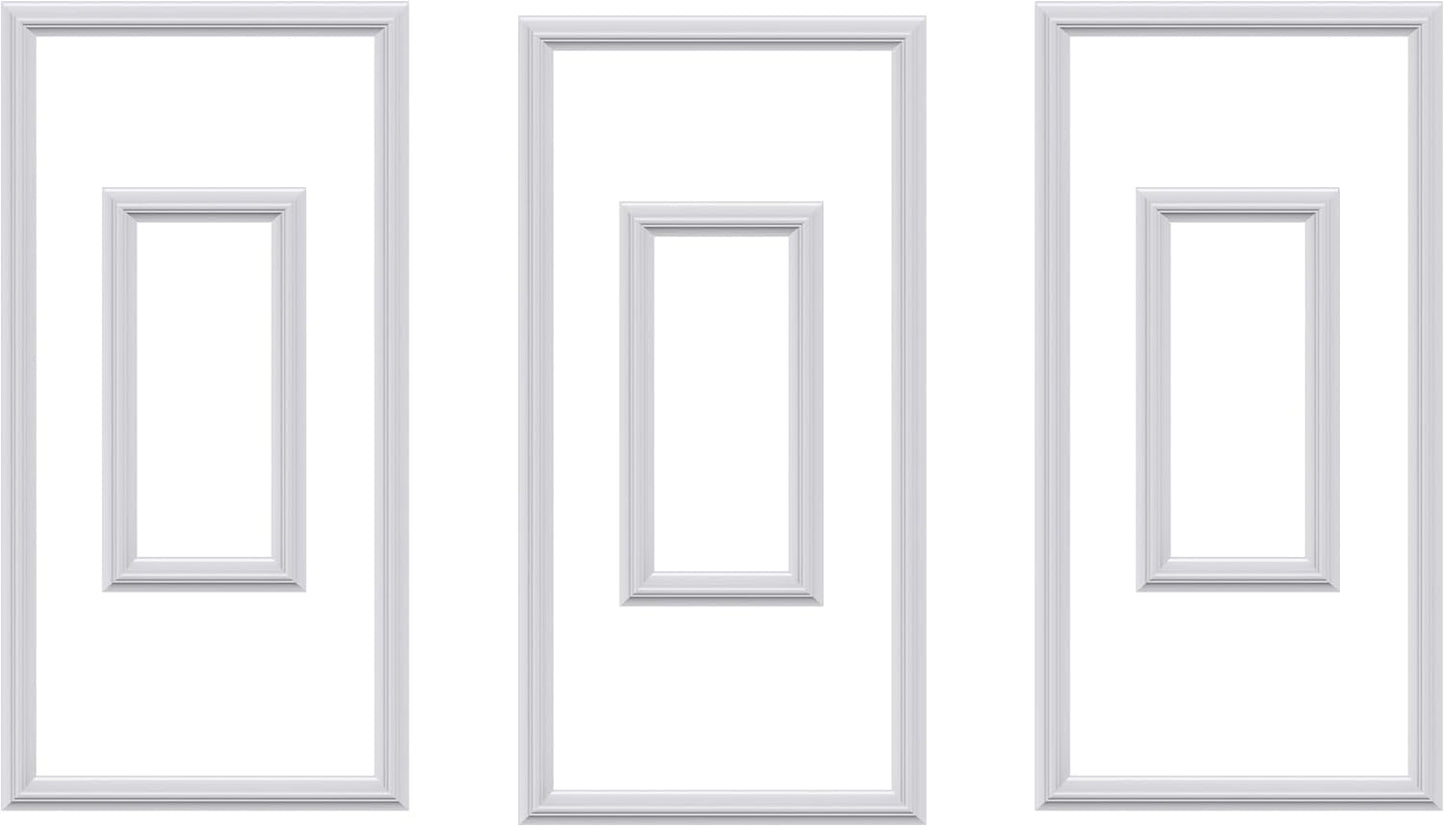 3 PCS Premade Wainscoting Panels Accent Wall Panels for Interior Wall Decor Easy DIY Build and Batten Chair Rail & Picture Frame Door Decor(12 x 24 + 6 x 12in)