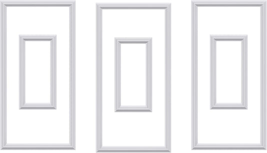 3 PCS Premade Wainscoting Panels Accent Wall Panels for Interior Wall Decor Easy DIY Build and Batten Chair Rail & Picture Frame Door Decor(12 x 24 + 6 x 12in)