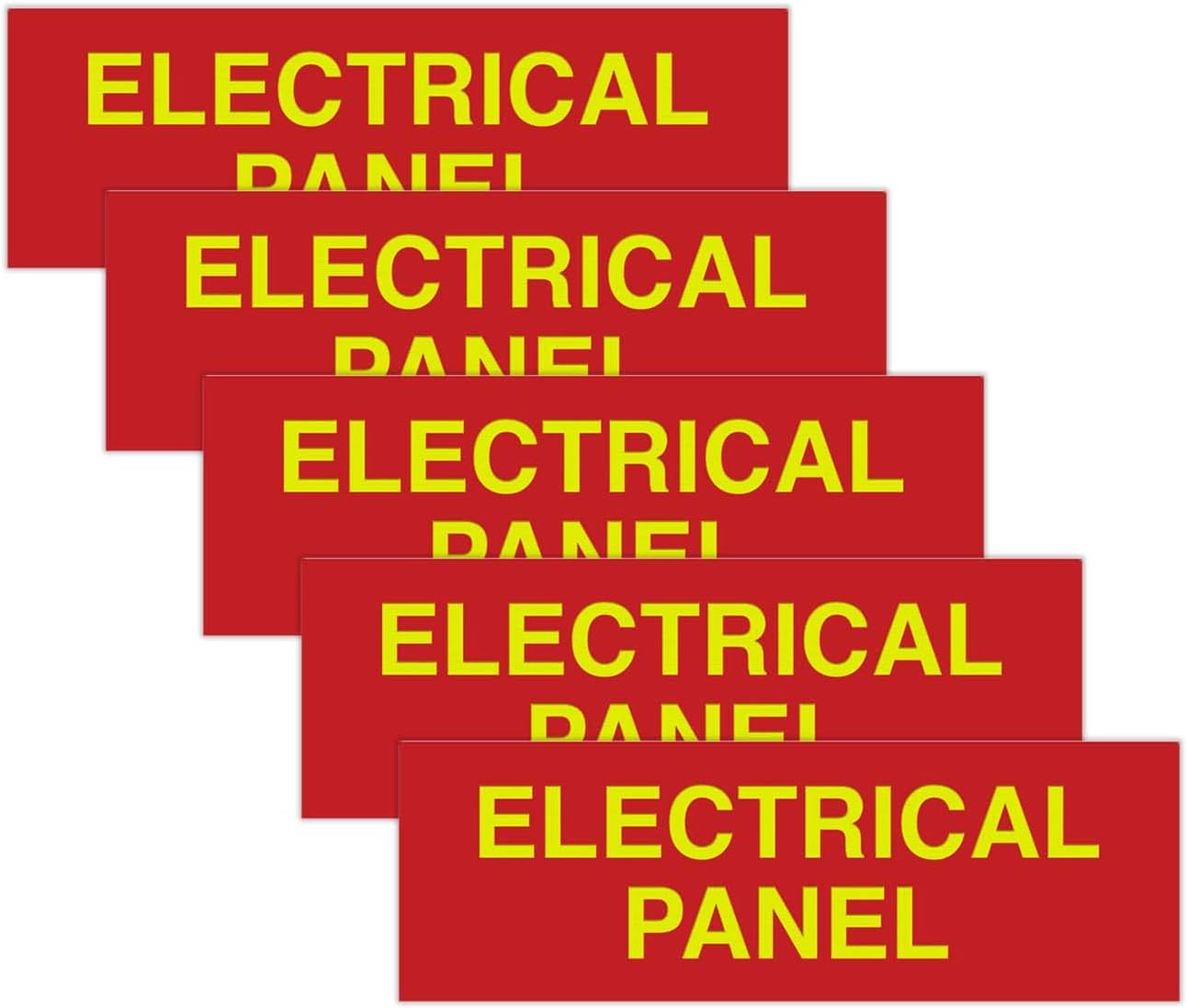 All Quality Basic Electrical Panel Sign - Fire Regulation Safety Compliance Sign - Red/Yellow - Small (5 Pack)