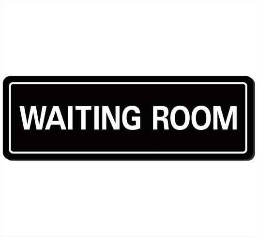 Waiting Room Sign - Premium Durable Acrylic Material, Super Strong Adhesive, Quick Installation, Suitable for Your Home and Business (9 × 3 Inches, Black)