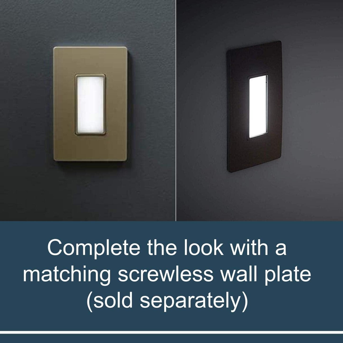 Legrand radiant NTLFULLTCCC6 Full Adjustable LED Night Light Outlet, For Hallways and Stairs, Optional Louver, Black/Light Almond/Ivory (1 Count)