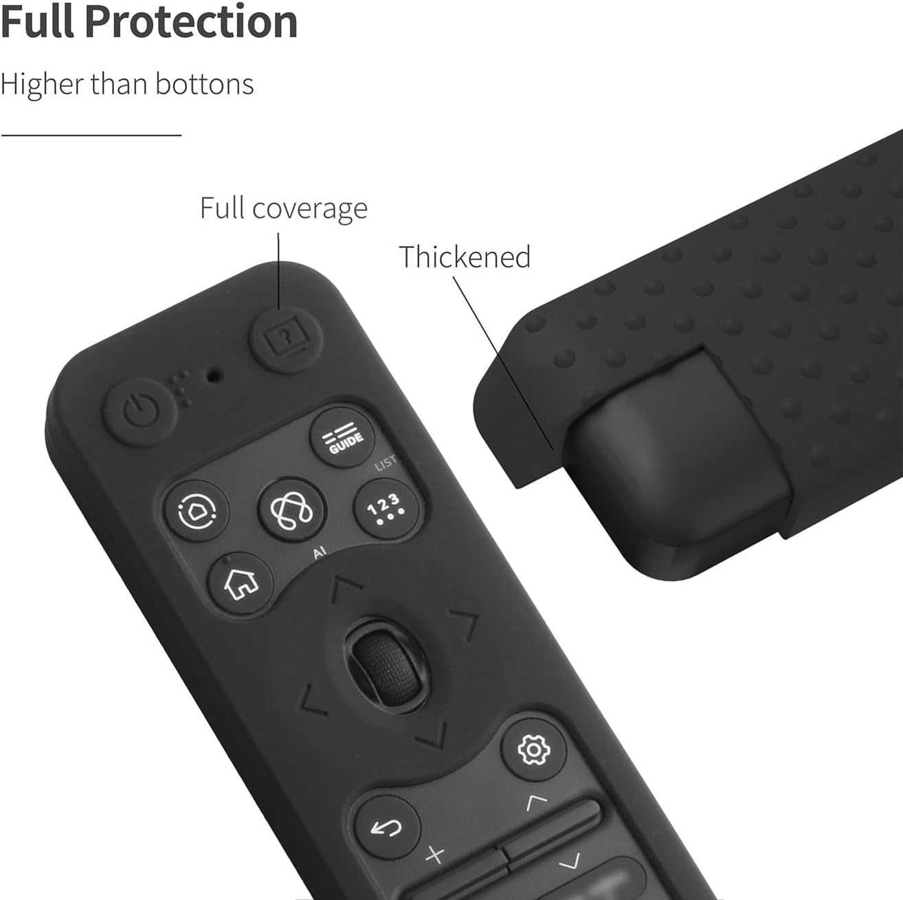Silicone Case for LG MR25GA Remote Cover Compatible with 2025 LG OLED Smart TV C5 B5 G5 M5 Series Remote Protective Case Cover (Black)