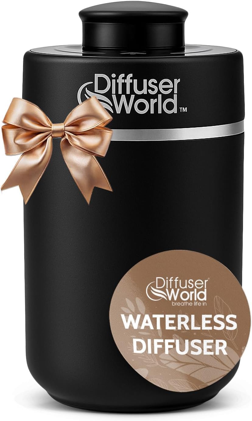 600 Sq Ft Waterless Diffuser for Essential Oils, Aroma Express Black Portable Aroma Atomizer for Room Fragrance, Home Scent Machine, Air Aromatherapy