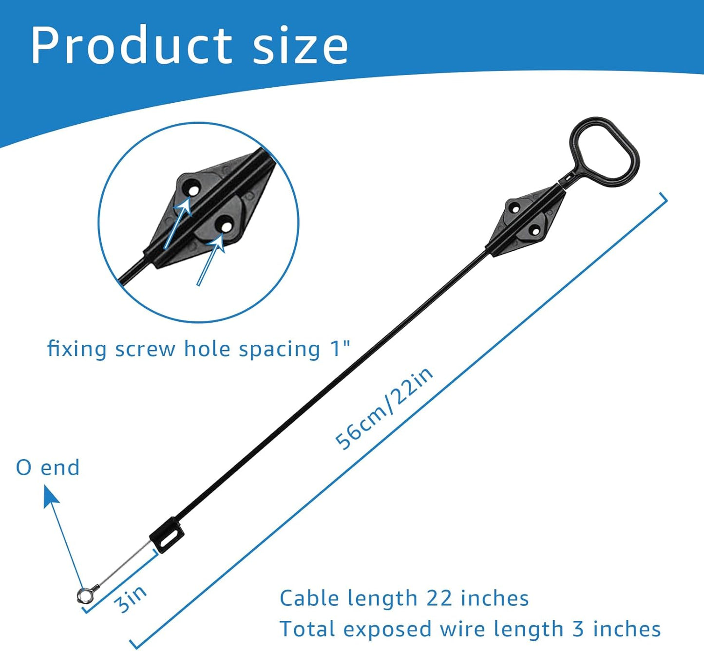 Recliner D Ring Handle Replacement for Recliner Adjustment and Maintenance Lazy Boy, Lazy boy Handle Cable, Release Cable Couch, with 3-inch Exposed Steel Wire O-end 2 Pack