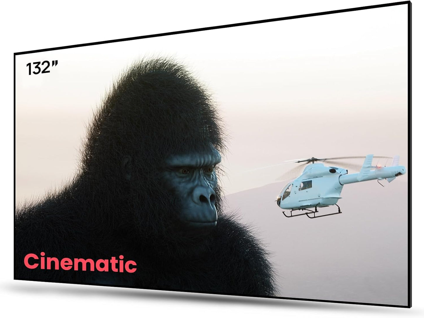 AWOL VISION Ambient Light Rejecting (ALR) Projector Screen for Ultra Short Throw(UST) Projector, 132" Fixed Frame, 80% Picture Quality Improved, 95% Celling Light Rejecting, Active 3D - C132