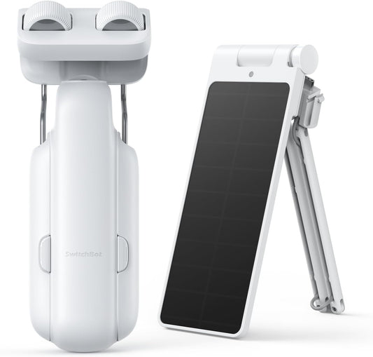 SwitchBot Smart Automatic Curtain Opener with Solar Panel - Bluetooth Remote Control with App/Timer, High-Performance Motor,Add SwitchBot Hub to Compatible with Alexa, Google Home, HomeKit