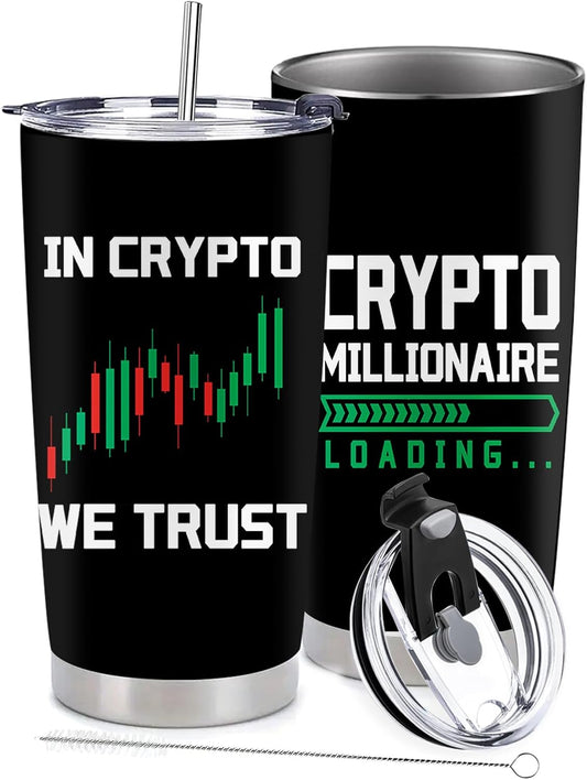 Crypto Gifts for Men - Crypto Stainless Steel Vacuum Insulated Tumbler 20 Oz