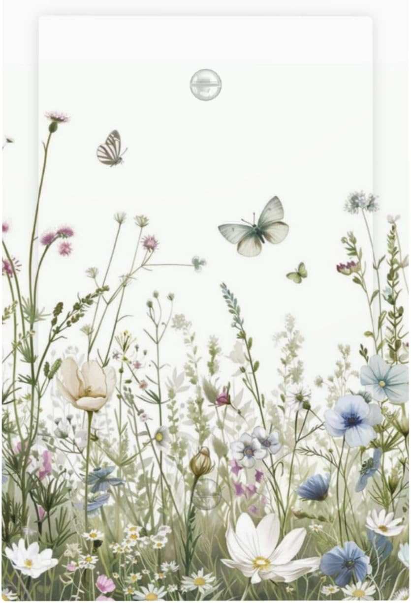 Colorful Wildflowers Daisy Plant Butterfly Floral Light Switch Cover Plate 1 Gang No Device Blank Electrical Wall Plates Faceplate Decorative Switch Plate for Bed Room Living Room Decor