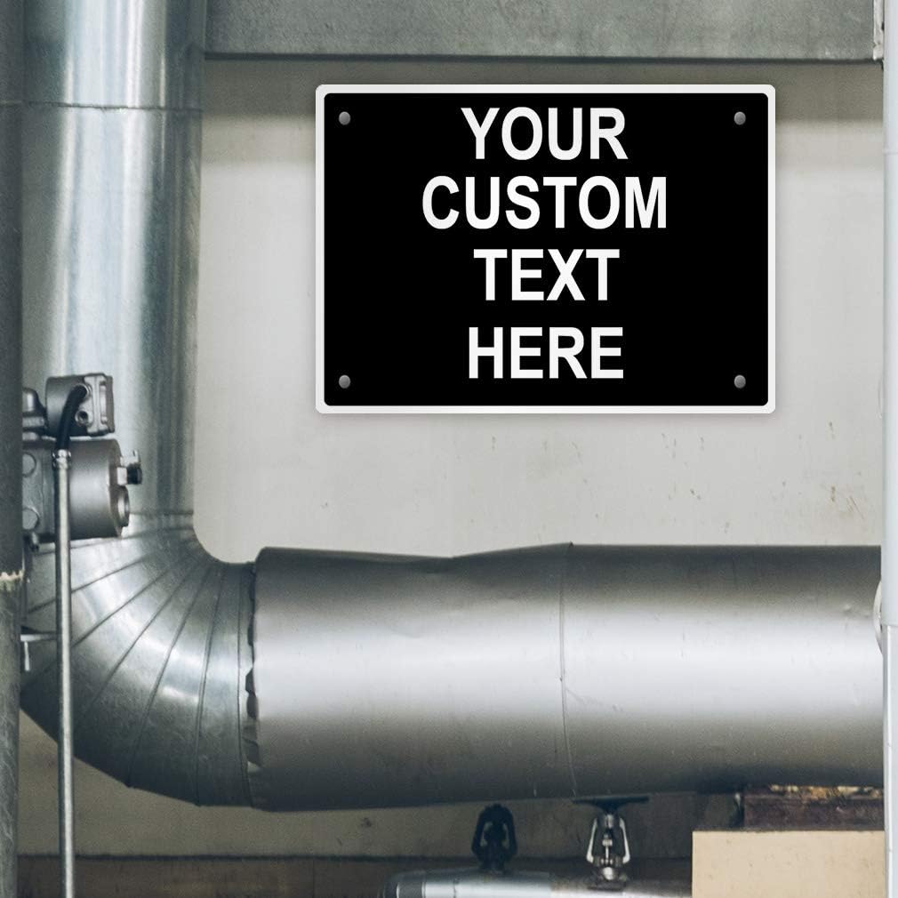 Aluminum Weatherproof Metal Sign Multiple Sizes Custom Personalized Text Here Black White Traffic Regulation Horizontal Street Signs 10x7Inches
