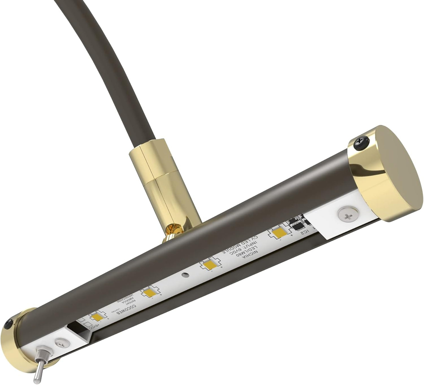 Cocoweb 6 Inch Tru-Slim Mahogany Bronze Picture Light - LED, 2700K, Adjustable Arm, Plug-in, Toggle Switch, Sleek and Compact Design