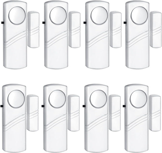 Security Door Window Alarm, Wireless Sensor Door Window Burglar Alarm, Door Alarms for Kids Safety, Easy Installation Doorbell Alarms for Office House Window Pool (8 Pack)