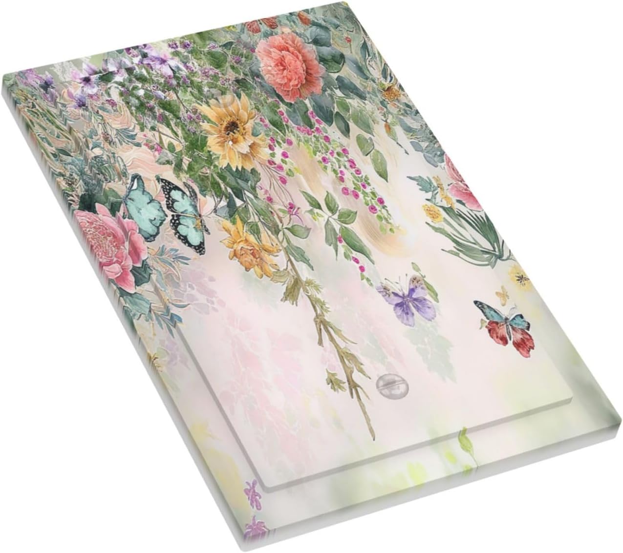 Rustic Floral Watercolor Flower Blossom Butterfly 1-Gang No Device Blank Wallplate Electrical Light Switch Covers Decorative Receptacle Face Plate Cover for Bathroom 5 X 3 IN
