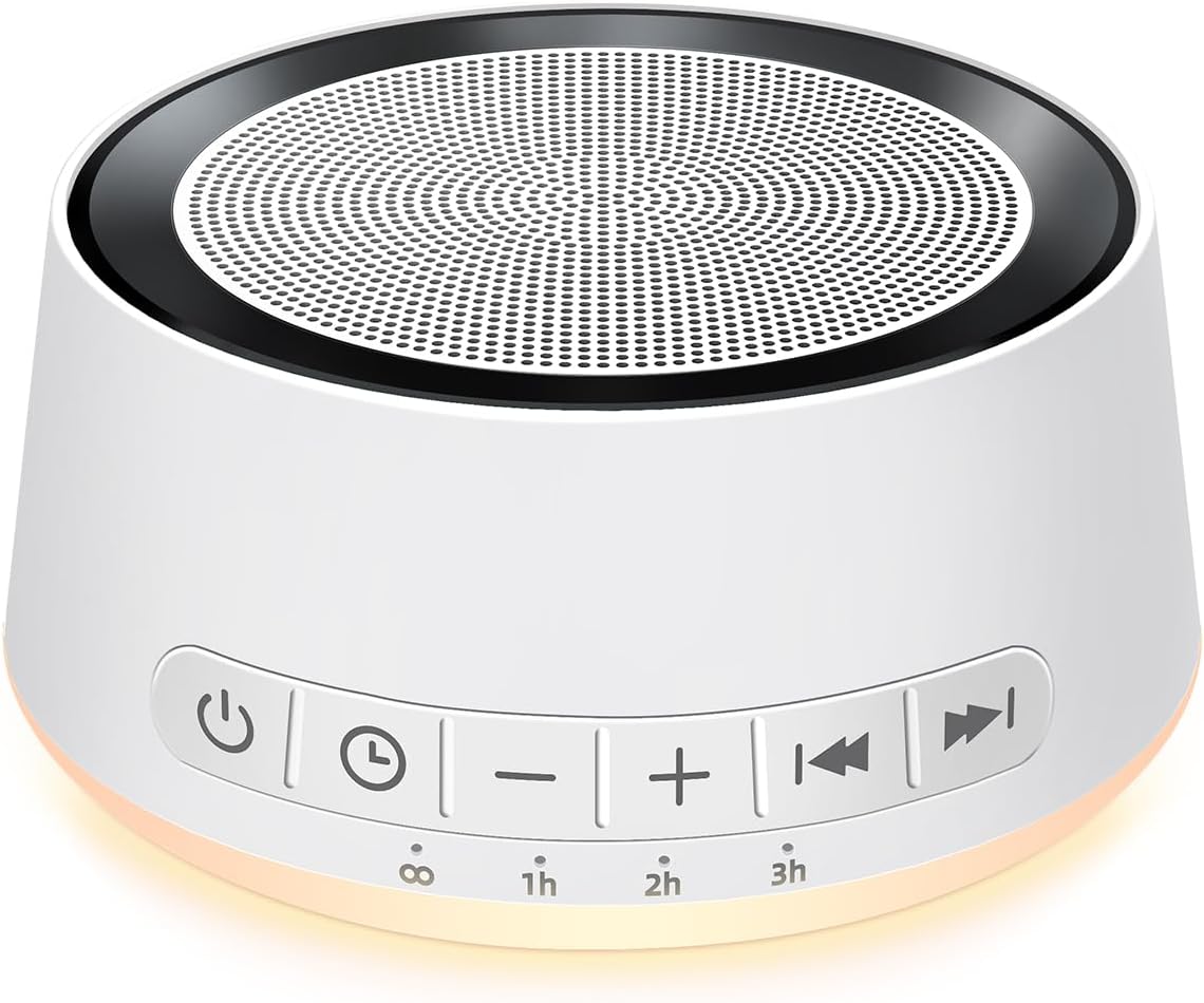 Sound Machine White Noise Machine with 30 Soothing Sounds 12 Colors Night Light Sleep Machine for Baby Kids Adults Brown Nosie Machine Pink Noise Machine with 32 Volume Levels for Office Home Travel
