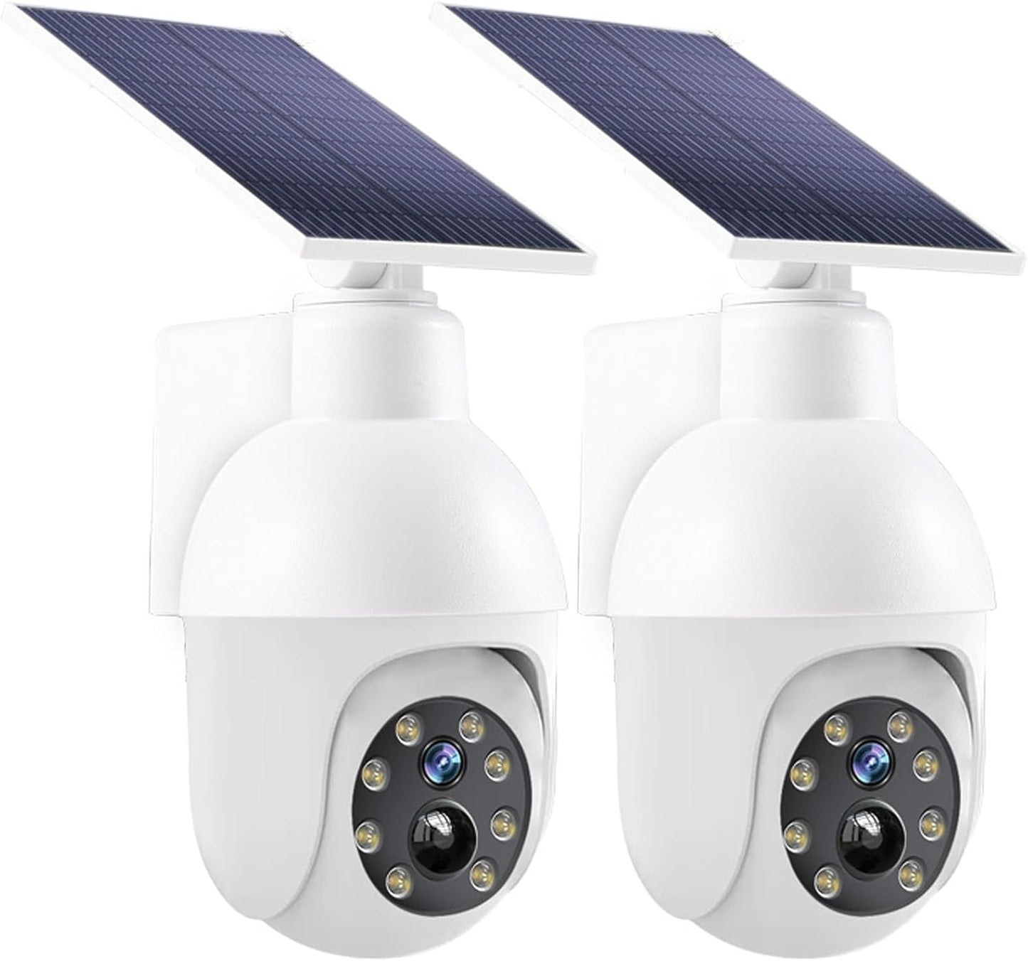 High brightness solar powered analog surveillance sensor light 2 Pack, flashing red light can simulate fake CCTV camera, enhance home security, suitable for porch backyard and parking lot lighting