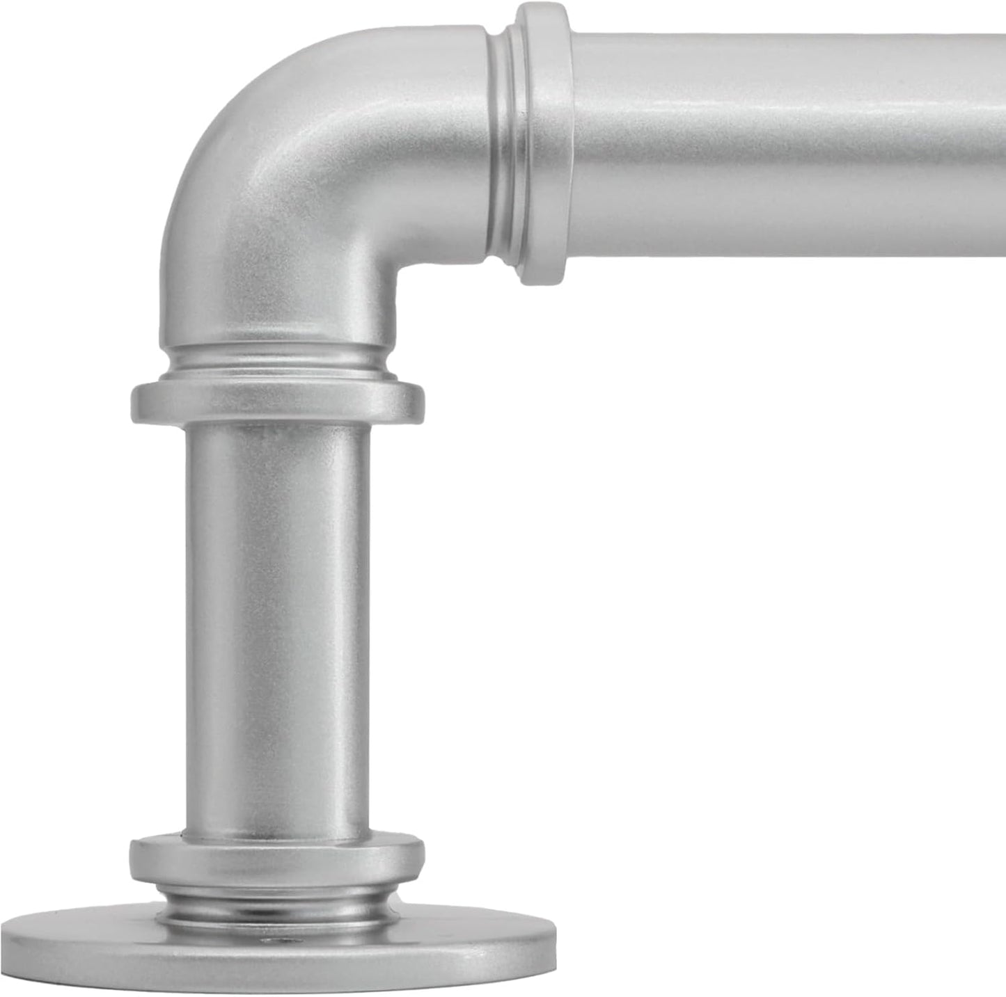 Silver Curtain Rods 18 to 45 in,Wraparound Curtain Rods,Adjustable Length,1 in Diameter Pipe,Wall or Ceiling Mounted,for Bedroom and Living Room (Silver 18” to 45”)