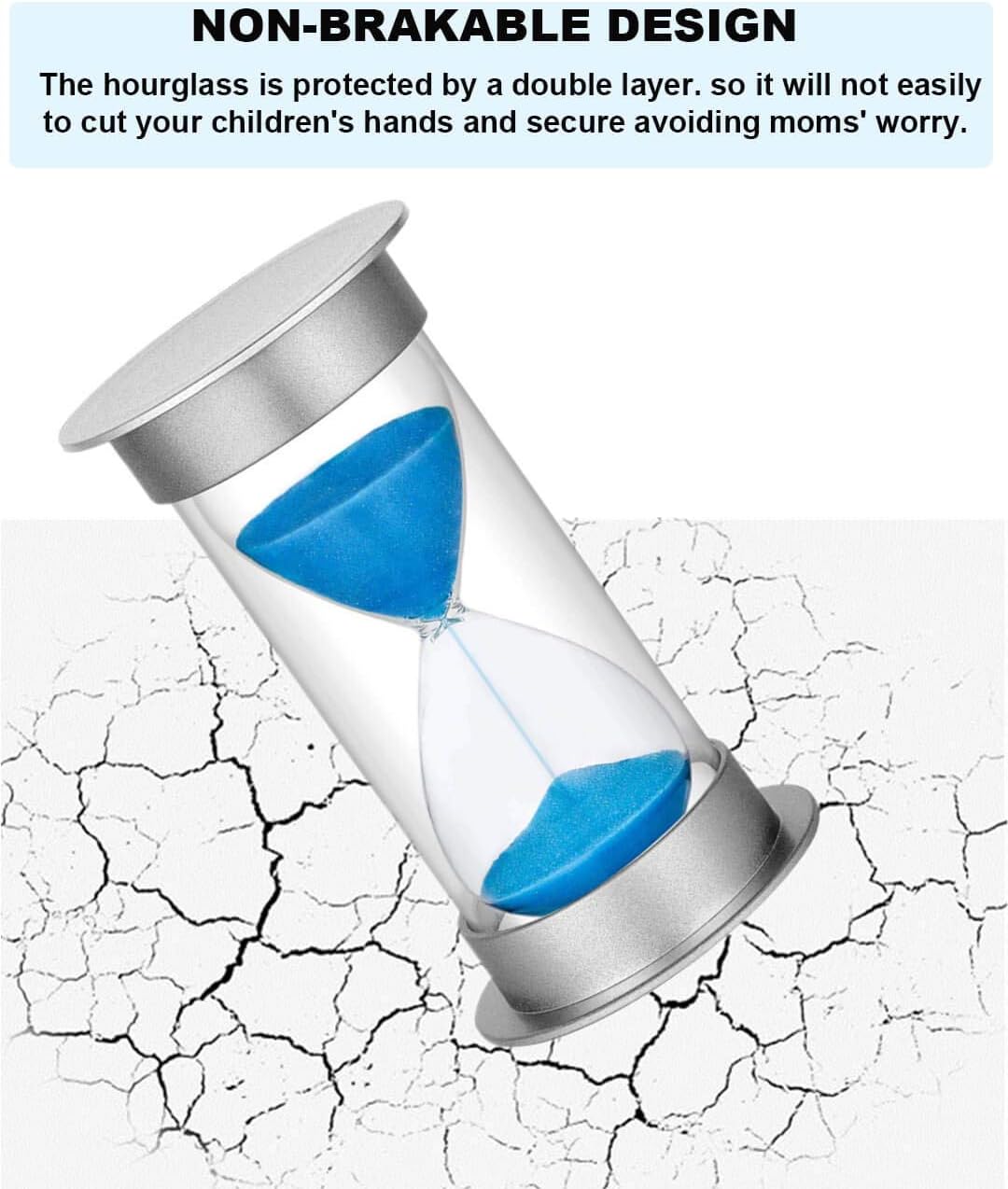 Sand Timer 3 Minute Hourglass Timer, Plastic Sand Watch 3 Min, Large Sand Clock 3 Minutes, Hour Glass Sandglass Timer for Kids, Games, Classroom, Kitchen, Decoration Blue