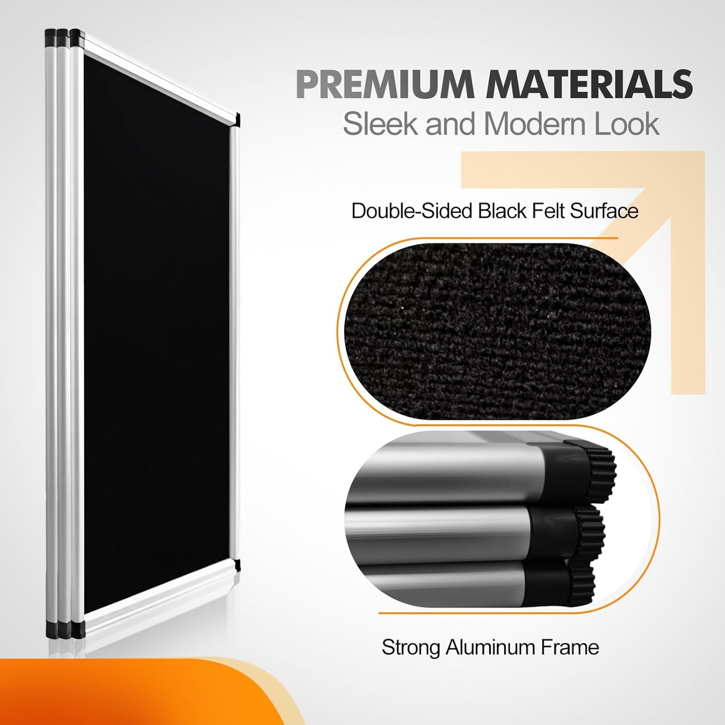 3+1 Panel Double-Sided Black Trifold Display Board with Storage Bag, 72 x 35.4 in Folding Tabletop Trifold Poster Board for School Projects, Vendor Events, Science Fairs