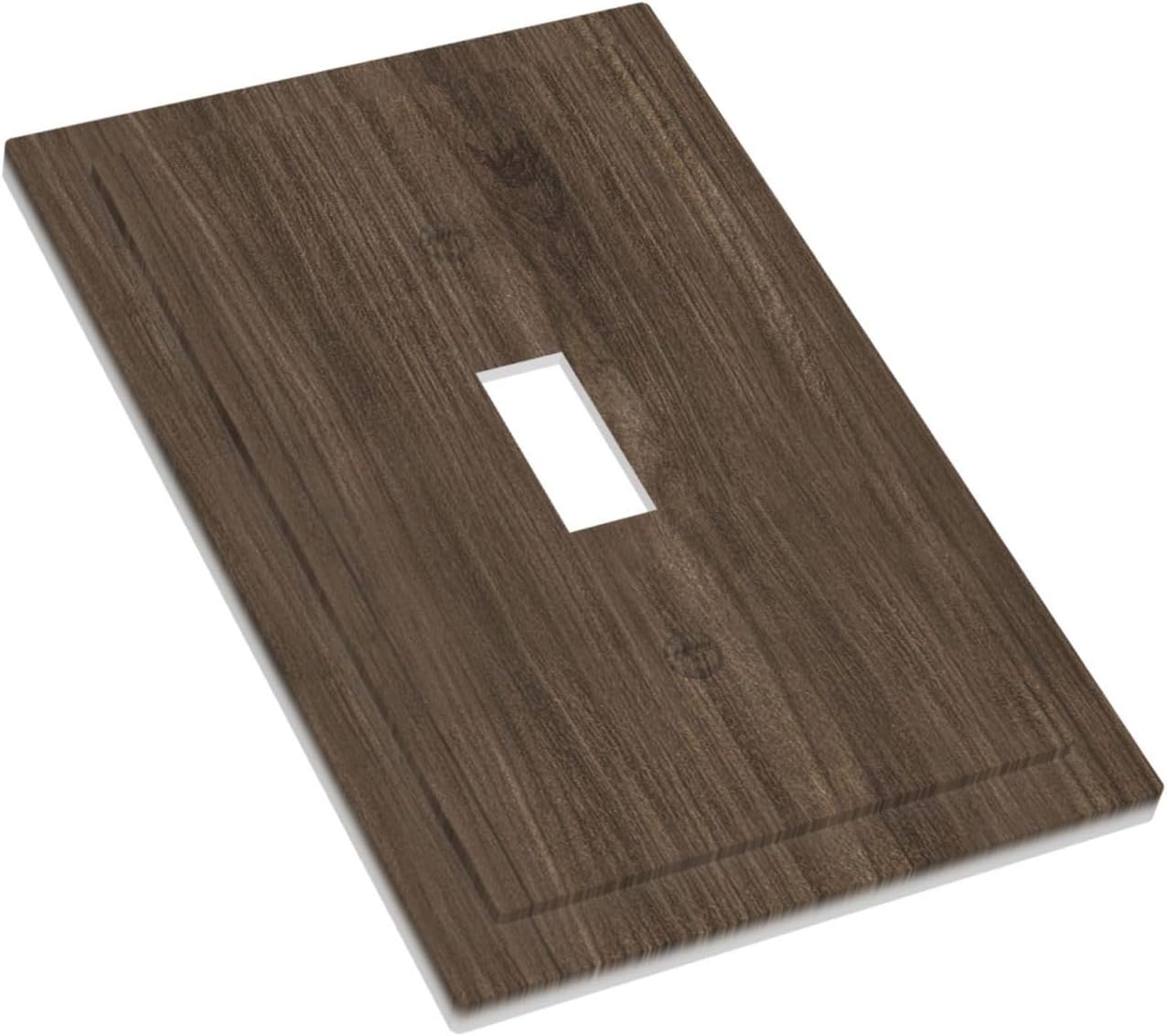 Decorative Light Switch Cover Plate Rustic Walnut Wood Grain 1 Gang Single Toggle Wall Plate Electrical Outlet Covers Decorate Switch Plate Cover for Farmhouse Cabin Decor